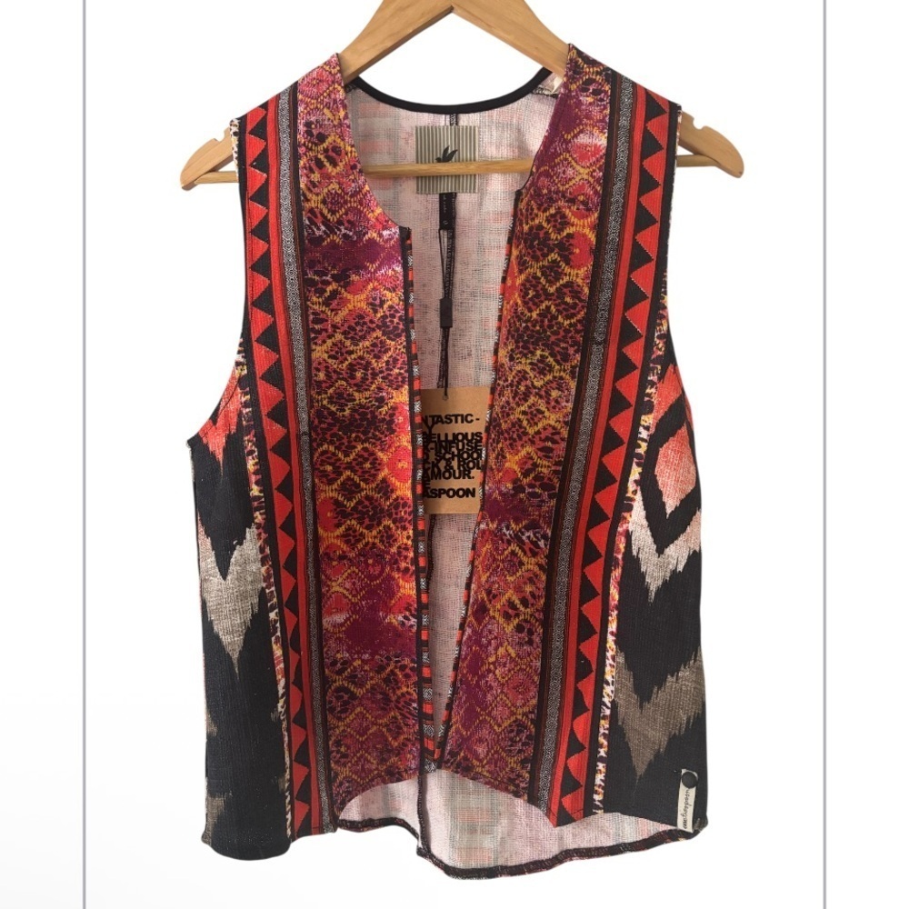 One Teaspoon Aztec Leopard Drill Vest NWT